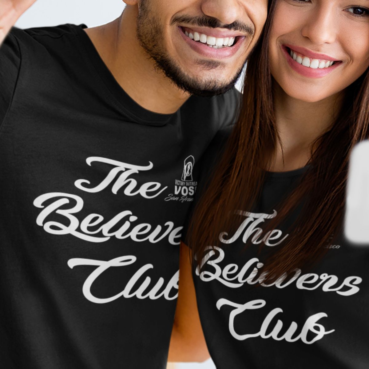 The Believers Club White Cursive Tee